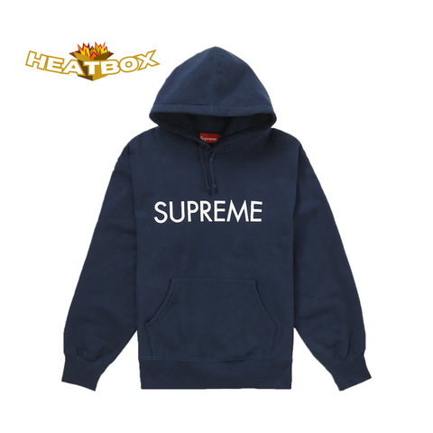 Supreme "Capital" Hooded Sweatshirt Navy