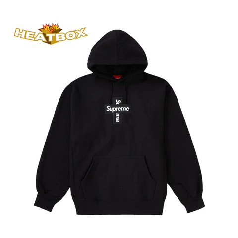 Supreme "Cross Box Logo" Hooded Sweatshirt Black